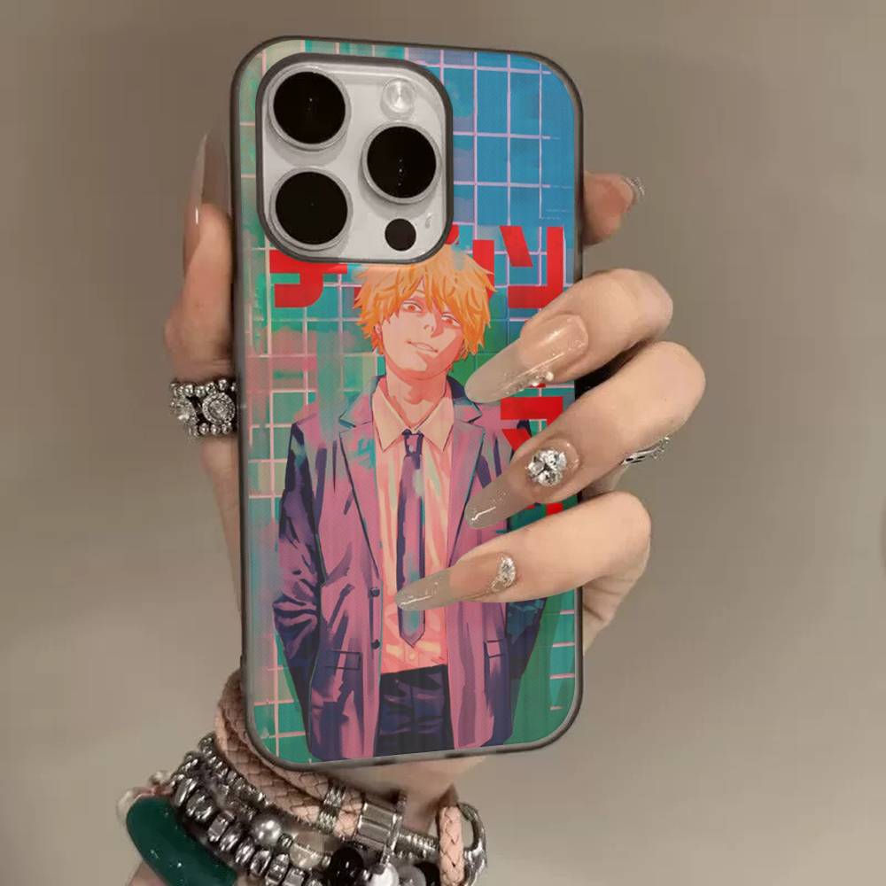 Чехол для телефона Denji Chainsaw Man из аниме для iPhone 16 15 17 Pro 11 12 13 14 Pro Max Plus Мягкая силиконовая крышка-оболочка с эффектом волн