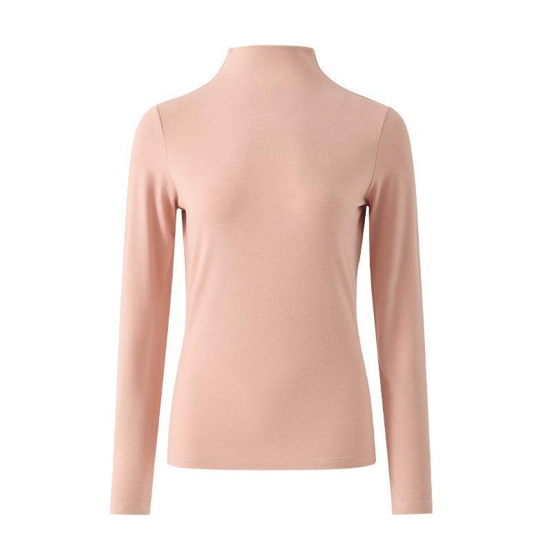 Women's High Neck Wool Long Sleeve Base Layer Top for Fall/Winter