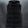 Большие размеры L-7XL Зимний мужской теплый жилет с капюшоном, свободный, повседневный, без рукавов, мужская верхняя одежда