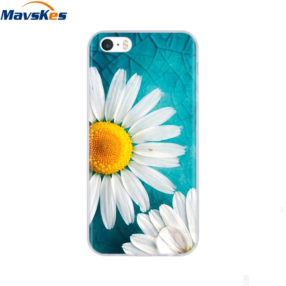 Мягкий чехол из ТПУ для iPhone 4 4s 5 5s SE 6 6s милый мультяшный кот цветок модный силиконовый чехол-бампер для телефона полная защита