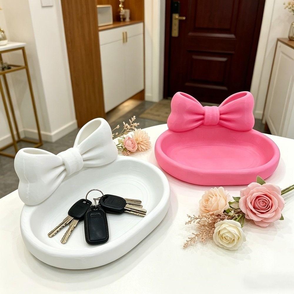 3D Printed Bow Jewelry Tray Love Heart Shell Shape Trinket Dish Ring Holder Dorm