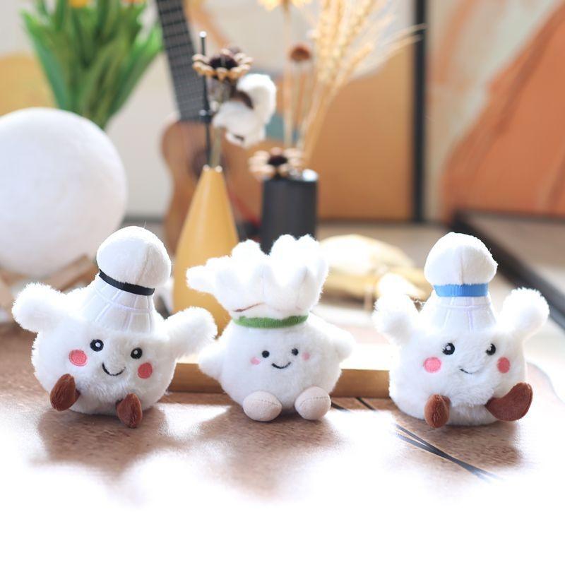 Stuffed Plush Badminton Keychain Backpack Pp Cotton Short Plush Gift For Teens