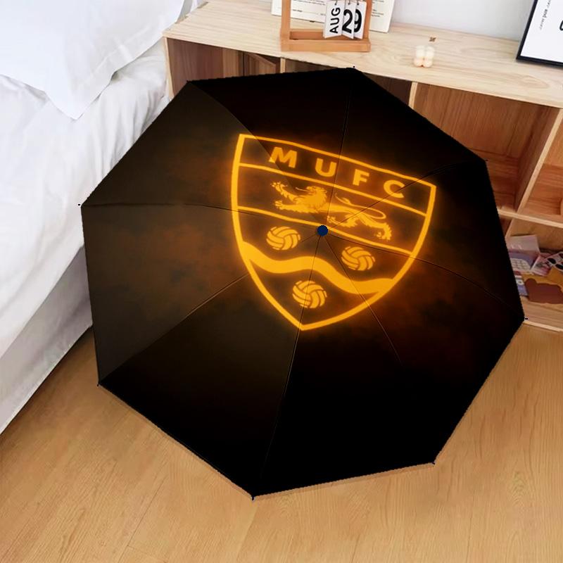1PC Football Crest Printed Umbrella Folding umbrella, automatic umbrella 8-Frame for Travel, camping Fan gifts Christmas Gifts
