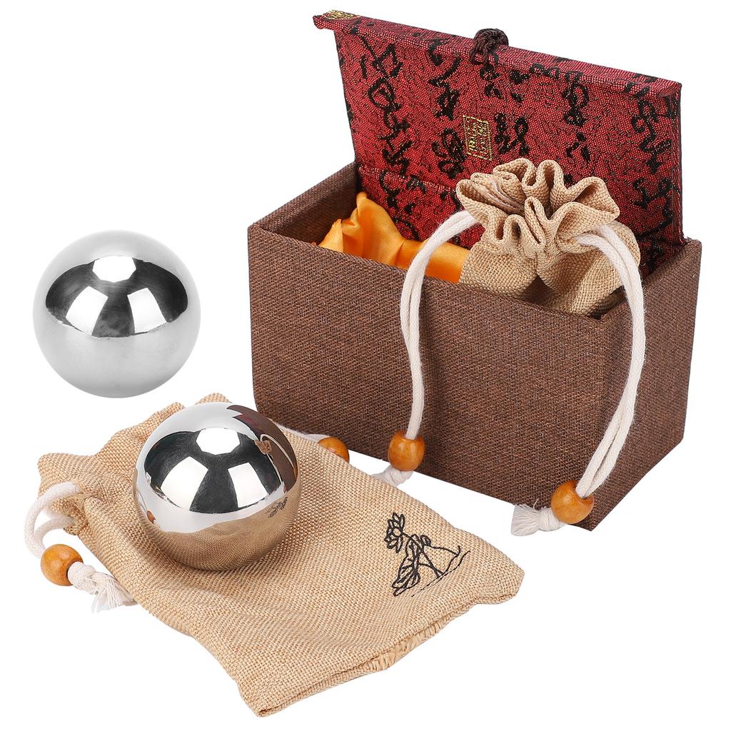 2 шт. ручной стальной шарик из твердой нержавеющей стали 304, реабилитационный тренажер для фитнеса, массажный инструмент, диаметр 50 мм