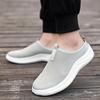 Fashion Mens Half Slippers Summer Breathable Mesh Mens Shoes Outdoor Casual Walking Shoes Large Flat Light Mesh Slippers Sandals