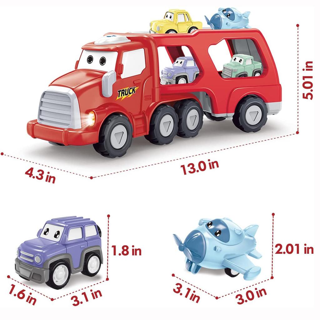 Toddler Toys Car - 5 In 1 Music and Lighting Carrier Trucks - Age Kids 1-2 Toys 12-18 Months Christmas Party Birthday Baby Gift Toddler Toys Age 2-4