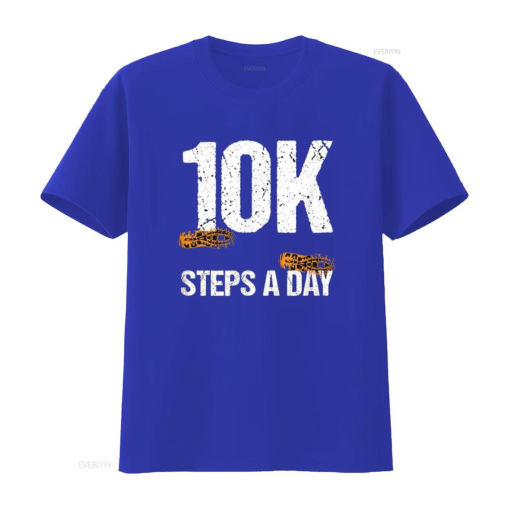 10000 Steps A Day New Year Health and Fitness Goals Walking T Shirt vintage Washed Breathable Soft streetwear designer clothes