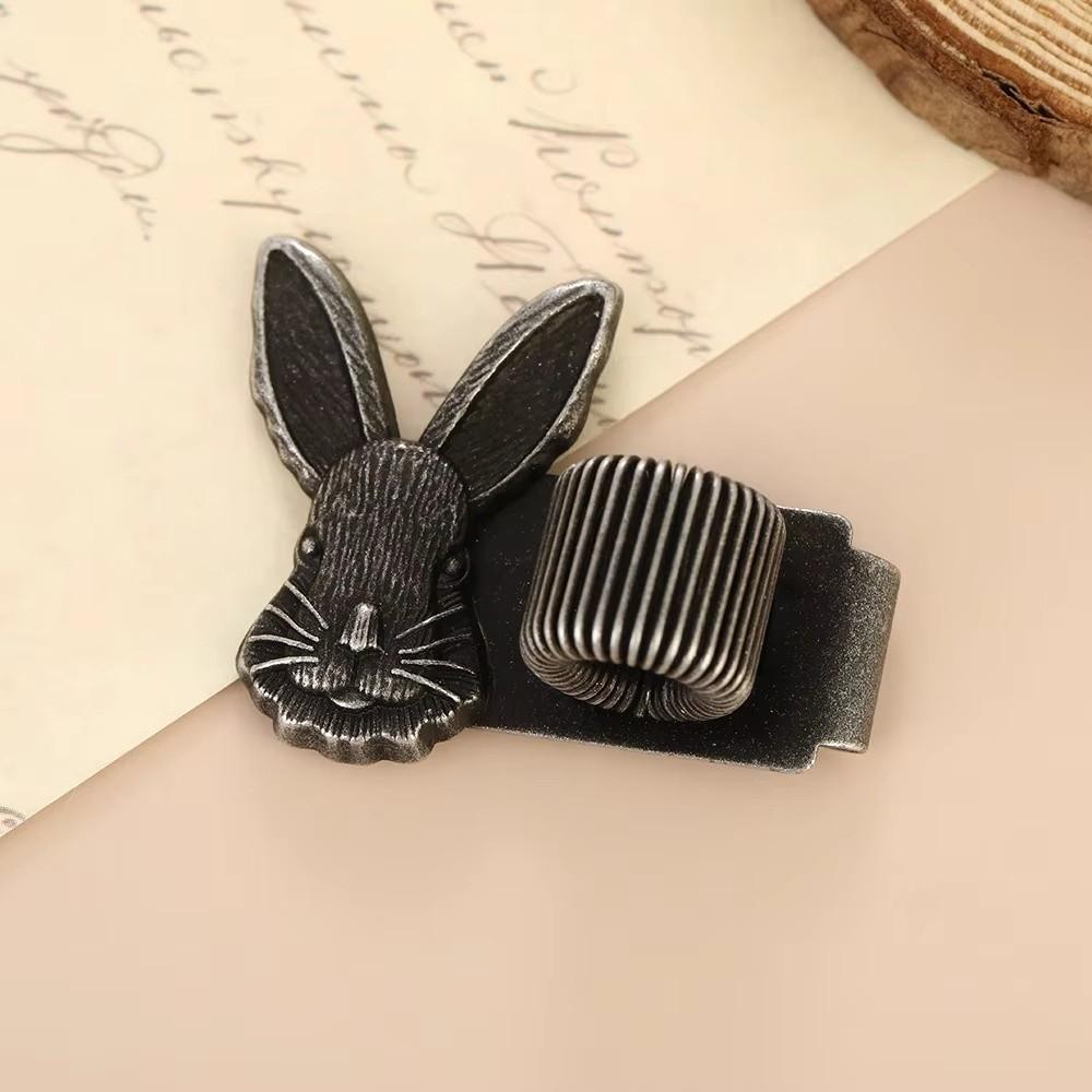 Decorative Pattern Pen Holder Clip Vintage Style Spring Loaded Clip Student Stationery