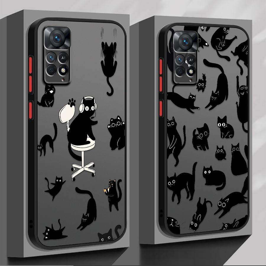 Чехол для Xiaomi Redmi Note 14 10 11 12 13C A4 14C 9S 13 Pro Plus Funda Задняя крышка телефона Милый мультяшный кот