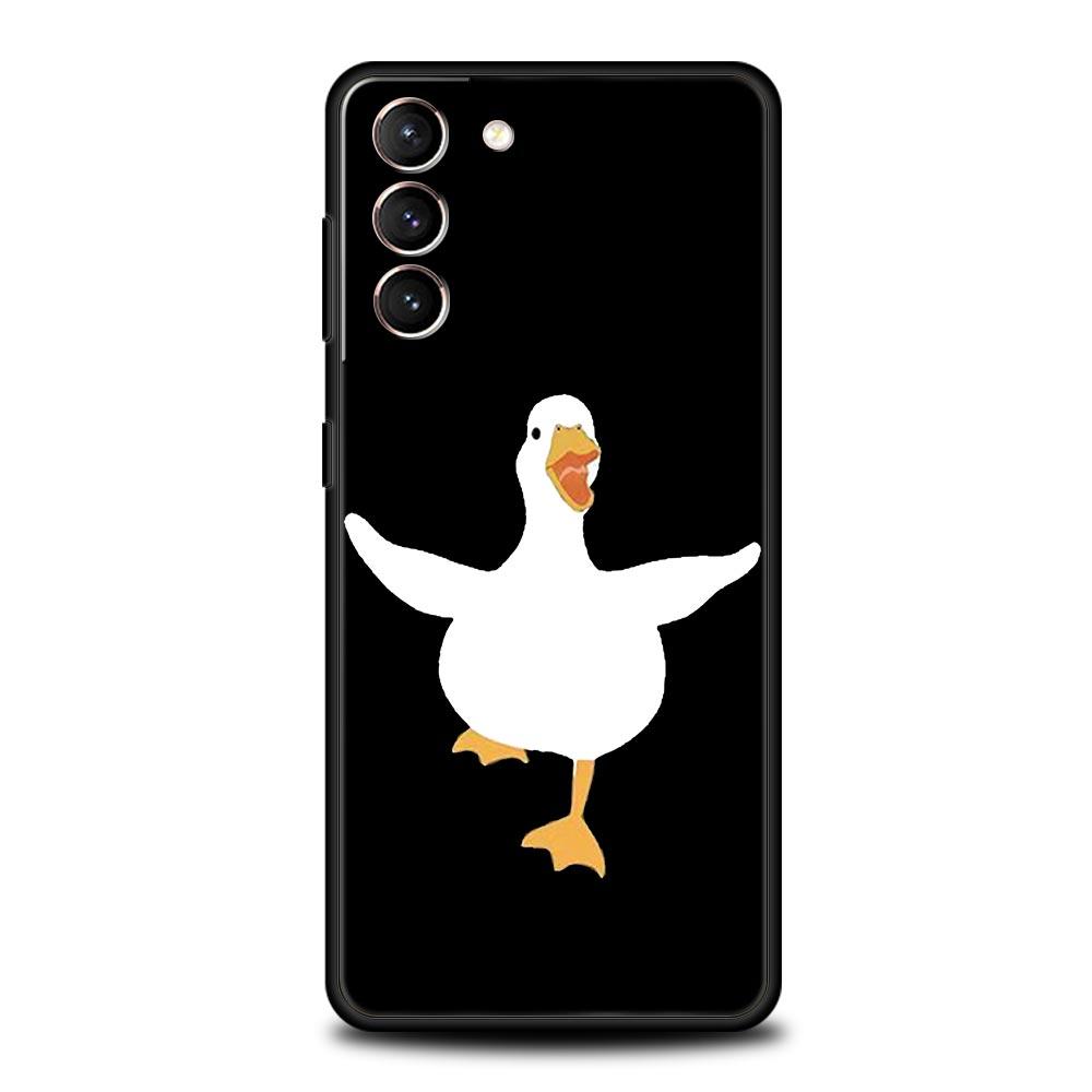 Cartoon Doubt Duck Phone Case For Samsung Galaxy S23 Ultra S22 S21 S20 FE 5G S10 S10E S9 S8 Plus Note 20 Silicone Cover Bumper