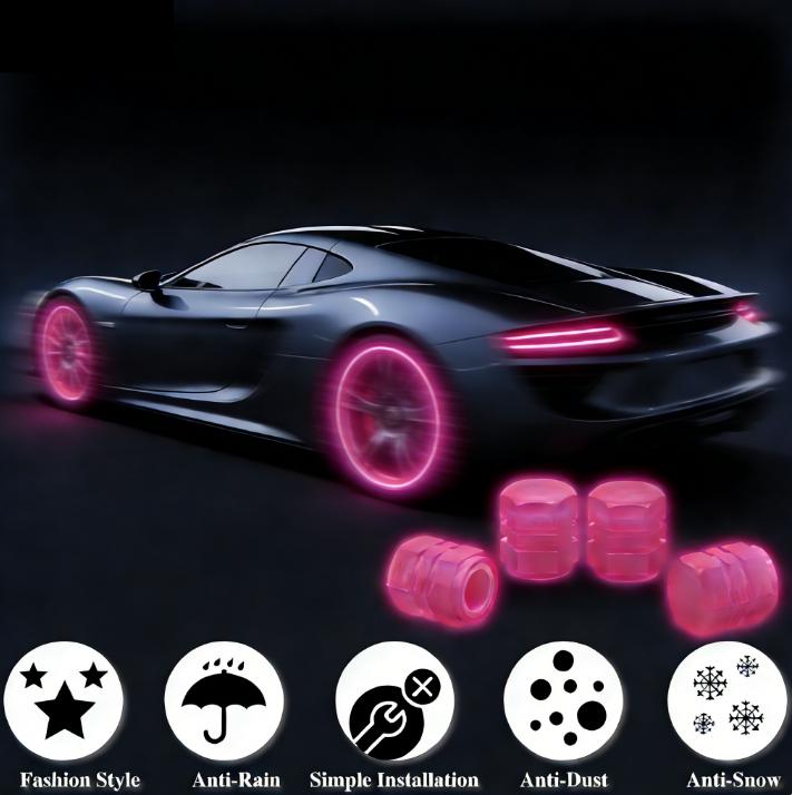 10 PCS Glow-in-the-Dark Tire Valve Stem Caps – Leak-Proof, Corrosion Resistant for Cars, Motorcycles & Bicycles