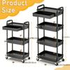 Многофункциональная 3/4-уровневая передвижная тележка-органайзер с ящиками, держателем для стакана и крючками - Экономичное решение для кухни, ванной комнаты, гостиной