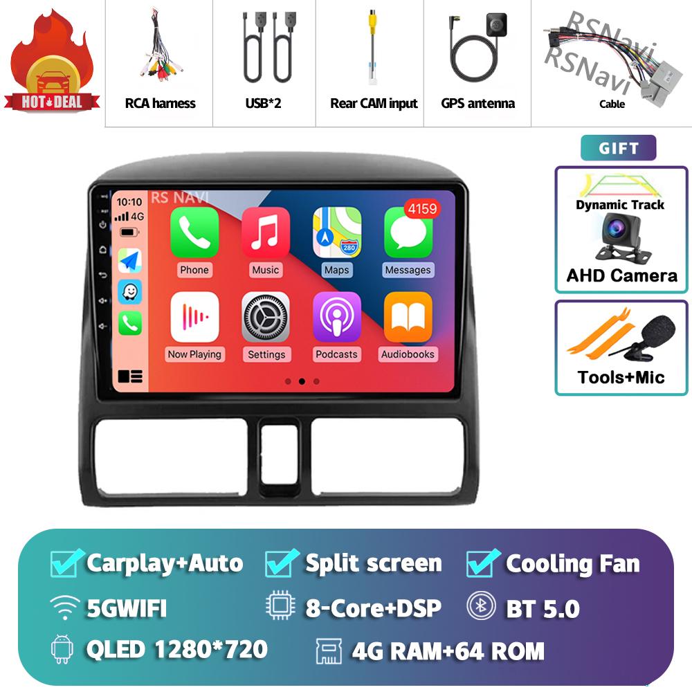 Android 14 Carplay 2DIN Car Radio Multimedia Video Player For Honda CR-V 2002 - 2005 Navigation GPS Stereo DSP 360 Camera DVD BT