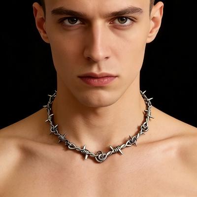 Унисекс Чокер Мужской Женский Хип-хоп Готический Панк Колючая Проволока Маленькие Шипы Цепочка Чокер Украшения Подарки