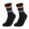 2PCS Cotton Striped Socks Rainbow Stripe Sports Running Socks Sweat Absorbing Running Socks  Running