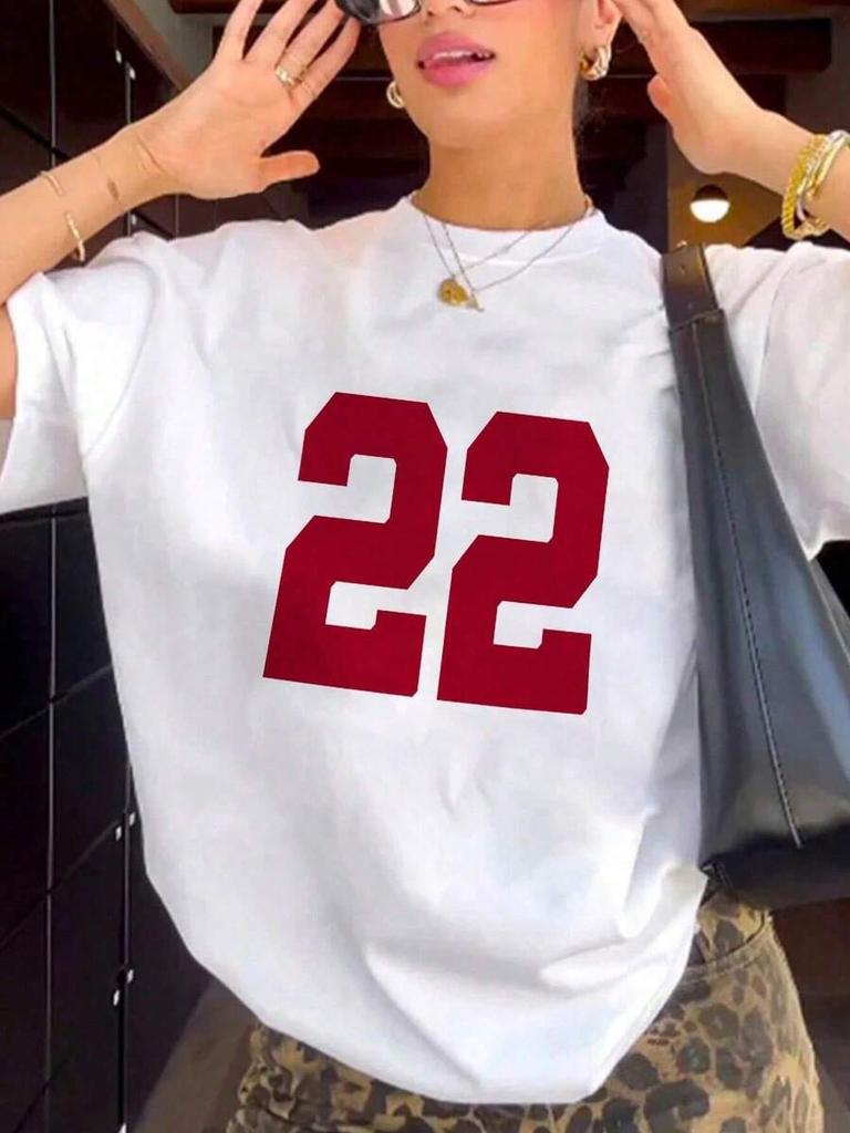 Women's Spring Summer Autumn Casual Graphic T‑Shirt Printed Crew Neck Short Sleeve Everyday Wear Tee