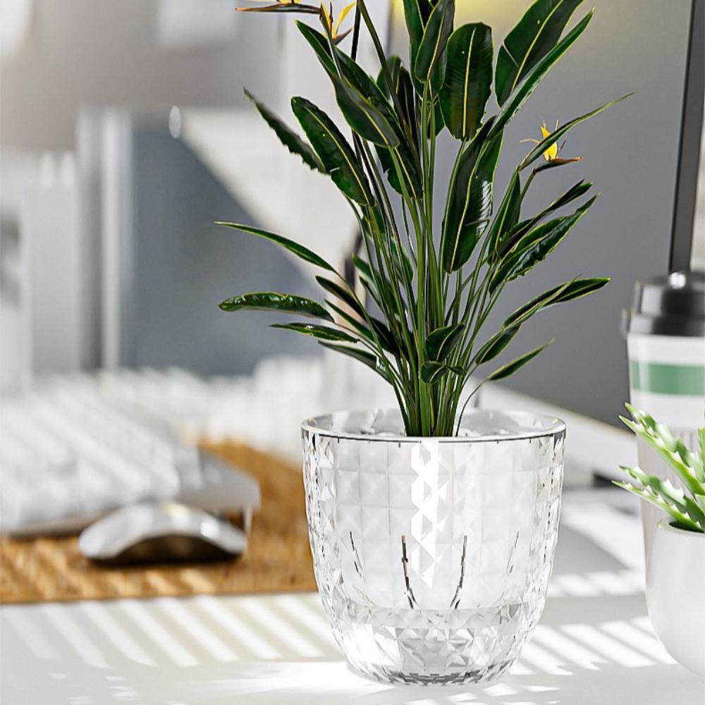 Plastic Succulent Plant Pot Double Layer Hydroponics Plants Pot Self Watering Flowerpot  Indoor