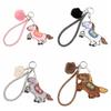 Embroidery Stuffed Animal Keyring Creative Cartoon Steed Doll Mini Horse Keychain  Car Decoration