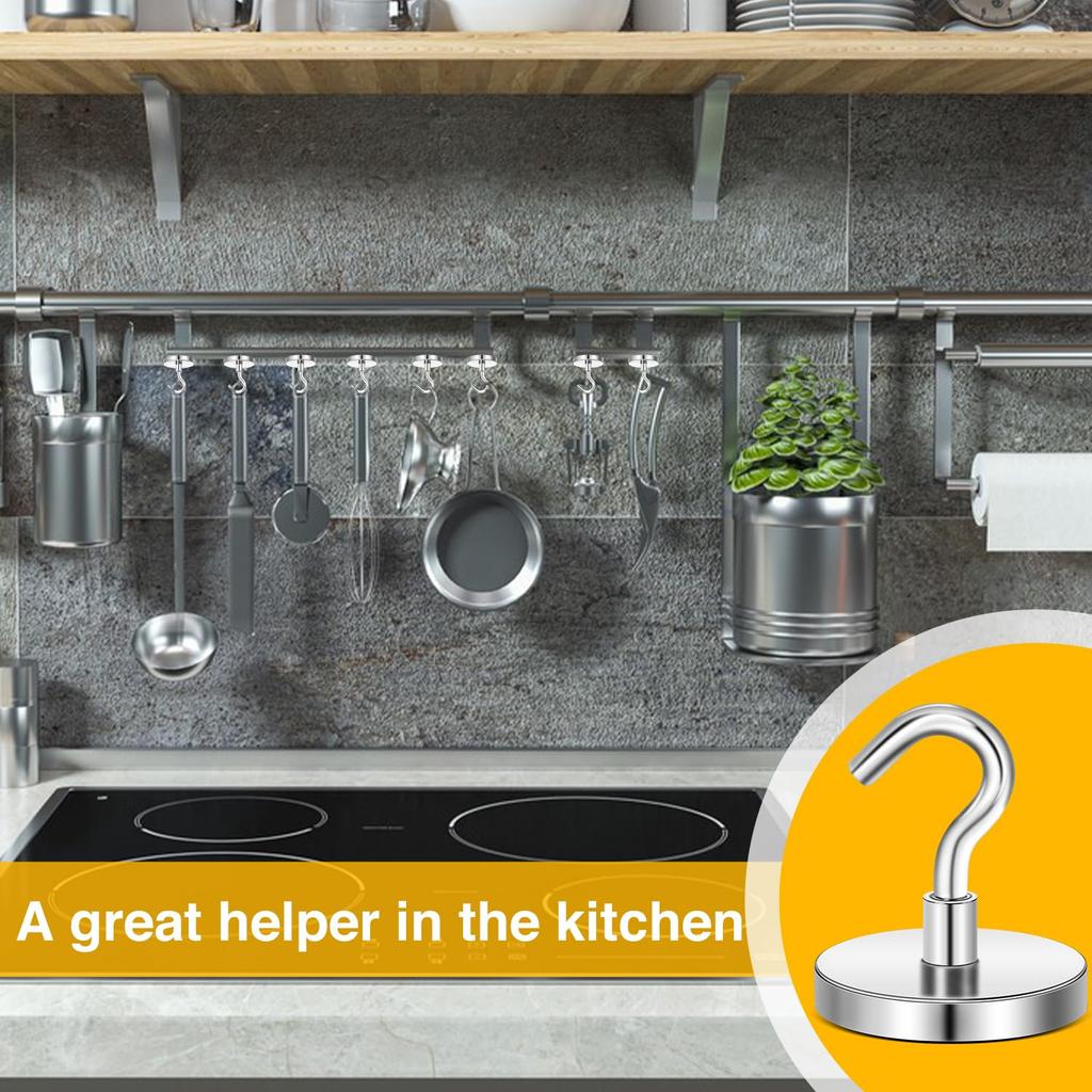 E25 22KG Pull Force Magnetic Steel Hook Kitchen Refrigerator Iron Door Hanging Hook