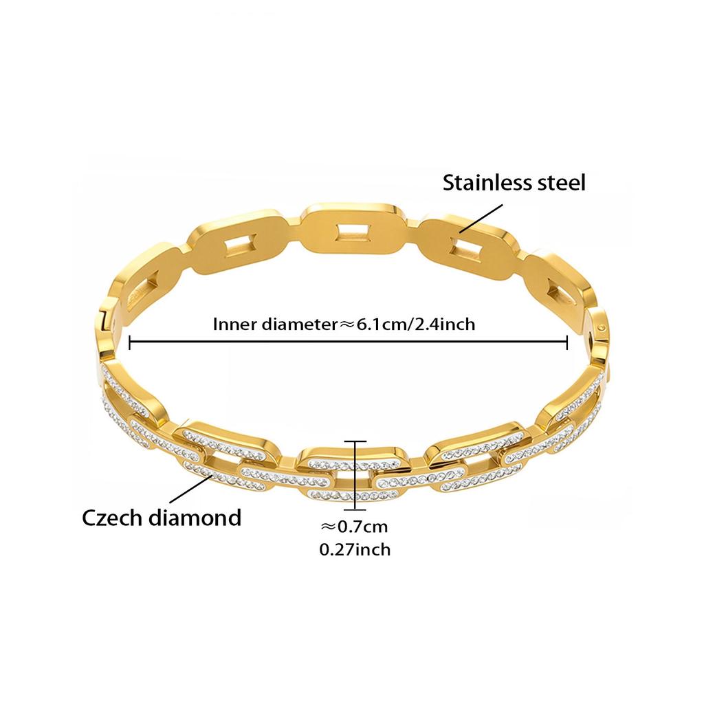 Fashion Jewelry Bracelets Bangles Snake Paved Cubic Cuff Bracelet Luxury Spring Stainless Steel Full Zircon Diamond Bracelet