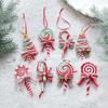 Festival Christmas Candy Cane Ornaments Cartoon Christmas Tree Pendant  Holiday Decor
