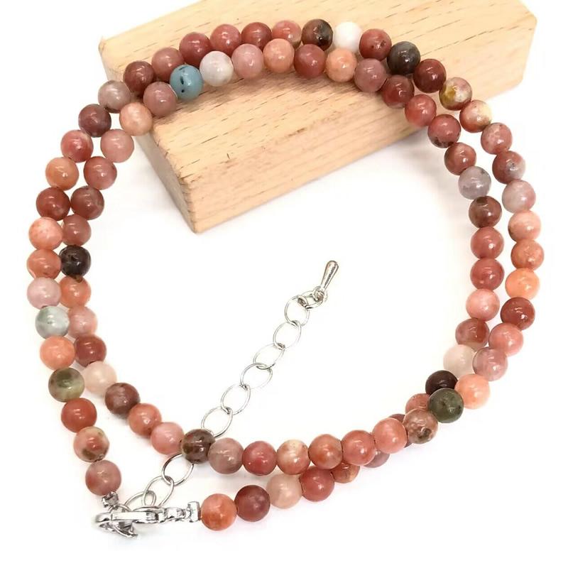 4mm Round Natural quartz Beads Necklace Natural Stone Lobster clasp 15inch Hand Made Neutral DIY Jewelry Making Women gift