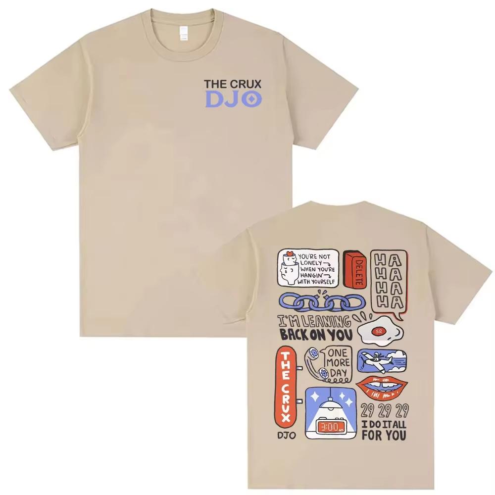 Unisex Harajuku Style Casual Cotton Short Sleeve T-Shirt, Crux Djo Album Themed Graphic Print Top T-shirt