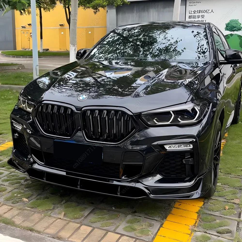 Car Front Bumper Grill For BMW X6 G06 M50i M50d X6M F96 2019-2023 Double Slat Front Kidney Grille Bodykits Tuning Gloss Black