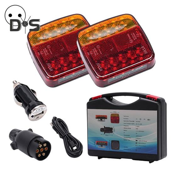 Светодиодные магнитные задние фонари для буксировки, комплект беспроводных светодиодных фонарей для прицепа, высокая яркость, сверхъяркие, водонепроницаемые задние фонари IP67 для автомобиля