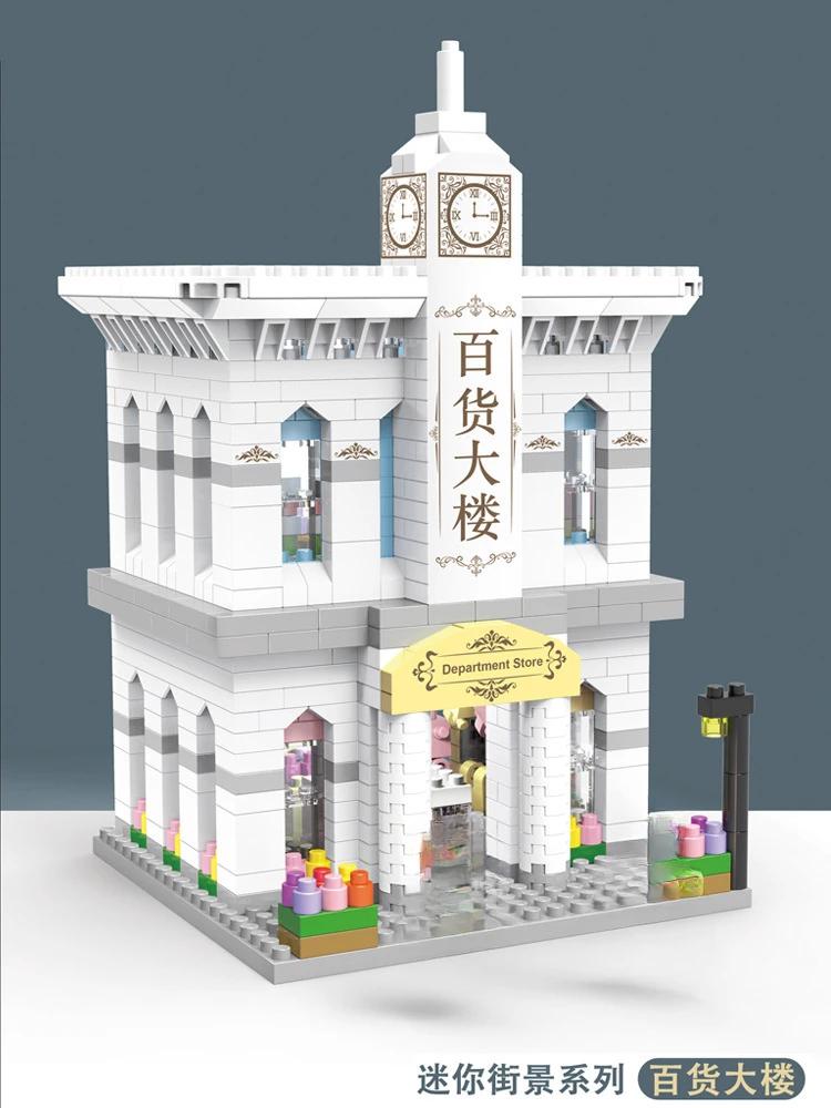 Mini Blocks Cute Street Creative Store Small Shop Coffee Food Flower Fun Building Bricks Girl Gifts Toys For New Year Present
