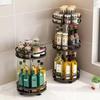 Rotatable Multi-layer Metal Spice Rack for Kitchen Countertop Storage