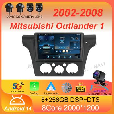 Для Mitsubishi Outlander 1 2002-2008 2Din 4G Android 14 Автомобильный Радио Мультимедиа Видео Плеер Навигация GPS Carplay Стерео БЕЗ DVD