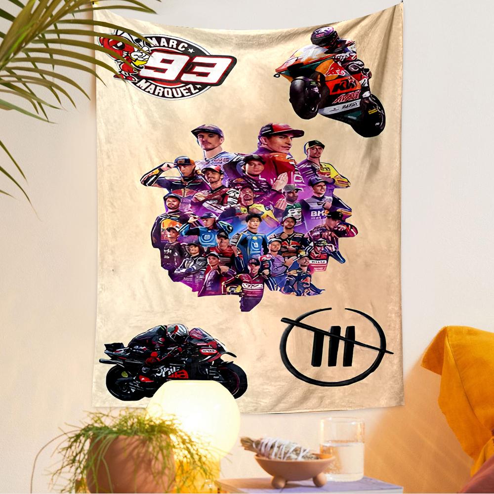 Marc Marquez 93 MotoGP Riders Collage Vintage Tapestry Wall Hanging Tapestry for Dorm Room Home Decor