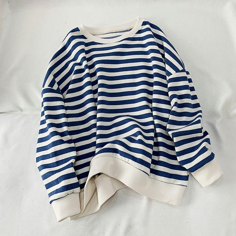 Винтажный полосатый лоскутный свитшот в стиле Харадзюку, повседневные толстовки большого размера, женские хлопковые пуловеры с круглым вырезом, тонкие топы y2k, уличная одежда