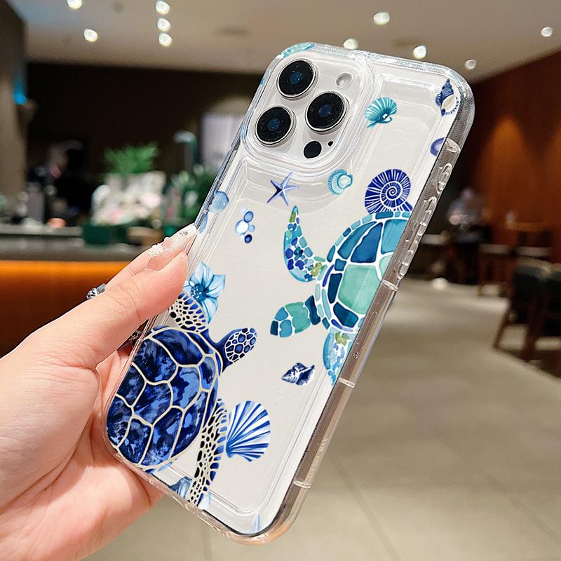 Морские Ракушки Китов Крабы Прозрачный Чехол Для Телефона Для iPhone 17 16 15 Pro Max 14 13 Pro 11 12 XR XS Max 7 8 Plus 17Air 16E Чехол