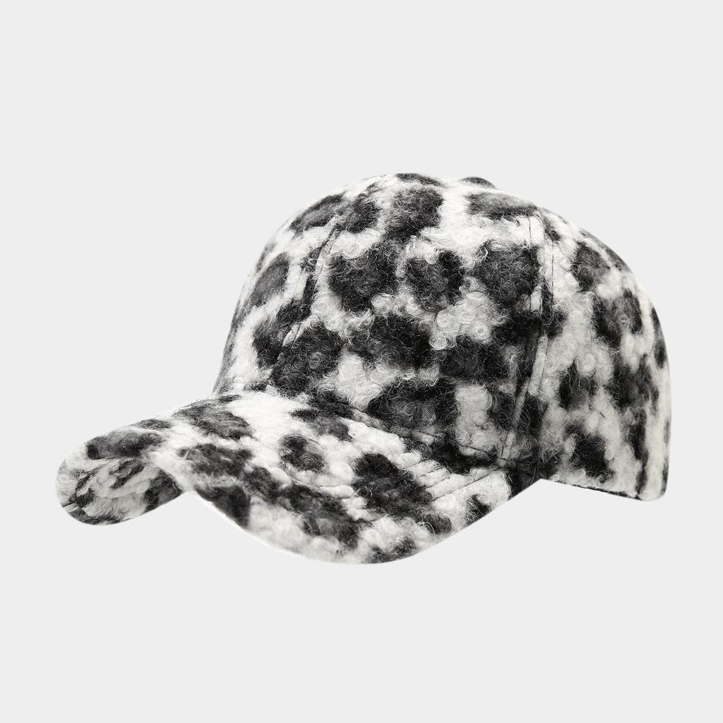Women's New Style Leopard Print Structured Baseball Cap for Autumn and Winter - Outdoor Warm Sun Protection Visor Hat