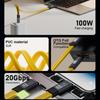Кабель Type C - USB C PD 100 Вт для быстрой зарядки 20 Гбит/с, кабель USB Type C для iPhone 15 MacBook MateBook Samsung S21