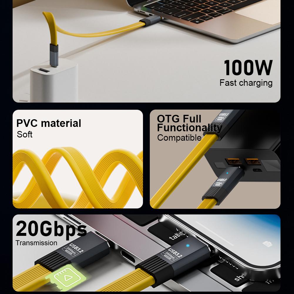 Кабель Type C - USB C PD 100 Вт для быстрой зарядки 20 Гбит/с, кабель USB Type C для iPhone 15 MacBook MateBook Samsung S21