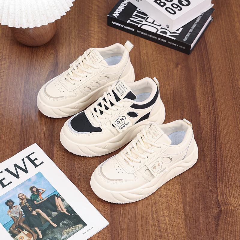 Весна новинка инс женские студенческие туфли на платформе, спортивные туфли на доске, повседневная уличная съемка DF