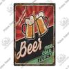 Decor Beer Vintage Tin Signs Plaque Metal Plates Retro Poster Wall Art Stickers for Bar Pub Club Man Cave Room Decoration