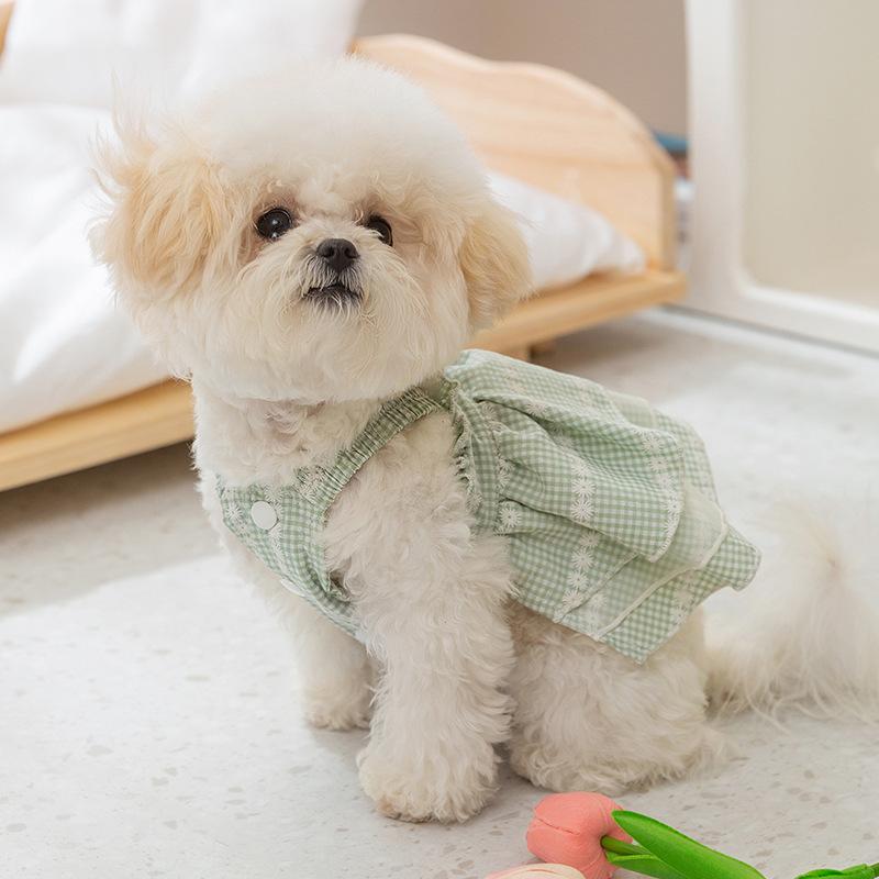 Юбка для питомцев в клетку Daisy Юбка для собак Маленькие собаки Плюшевые мишки Летняя одежда Одежда для питомцев Жилет на ремне для собак Одежда для щенков Жилет для собак