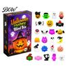 Kids Halloween Countdown Squeeze Toy Advent Calendar, 24 Day Ghost Pumpkin Fidget Desk Ornament Toys Set, Collectible Figures Gift Box for Kids,
