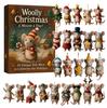 2D Acrylic Mouse Advent Countdown Calendar Blind Box Acrylic Hanging Ornaments Cute Mini Mice For Christmas Tree Holiday Gift