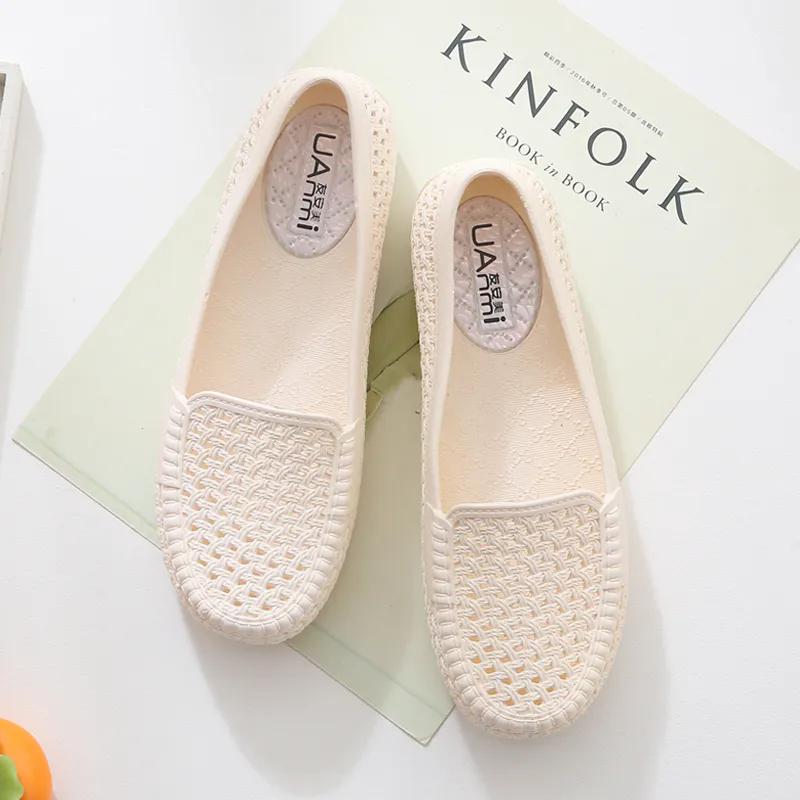 WTEMPO Черные дышащие нескользящие повседневные рабочие туфли на плоской подошве с толстым каблуком, женские весенне-летние однотонные туфли большого размера