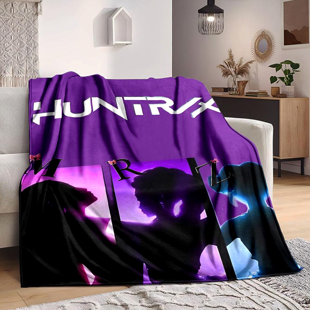 1Pc Huntrx Neon Silhouettes Blanket Soft And Comfortable Casual Warm Camping Travel Christmas Halloween Xmas Gift M929443