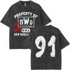 2026 Summer Hot Sale Washed Vintage The Worm Dennis Rodman Head Graphic T-shirt Men Women Hip Hop Punk Clothing Streetwear Oversized Tshirt