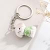 Cute Flocking Dog Keychain Animal Pendant Keyring Fashionable Phone Lanyard Ornament Accessory for Key Bag Purse Decor