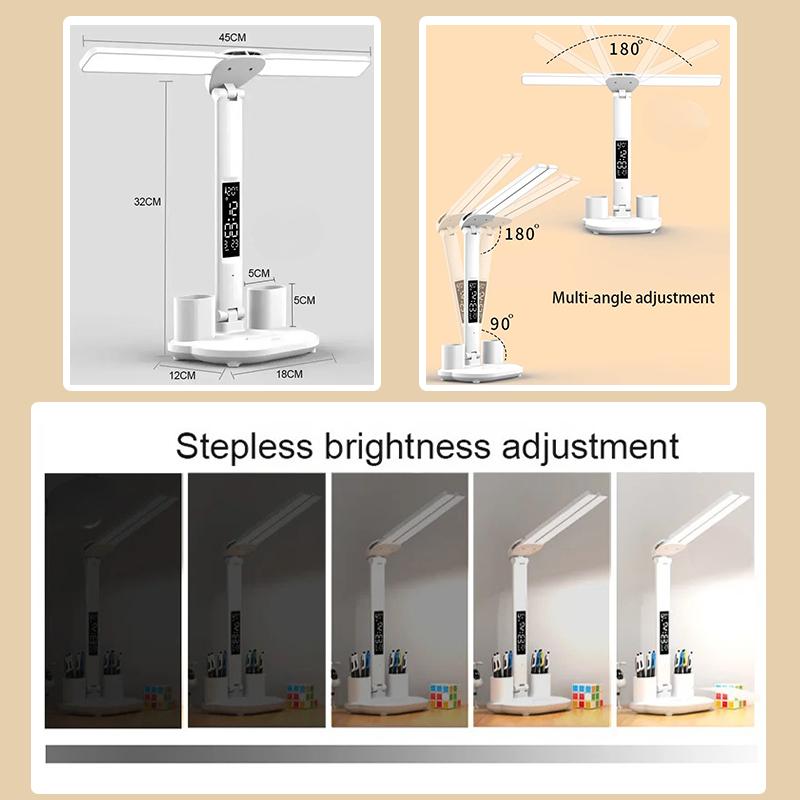 Светодиодная настольная лампа, 3 уровня, сенсорный ночник с регулируемой яркостью, USB перезаряжаемая защита глаз, складная настольная лампа для спальни, прикроватная тумбочка