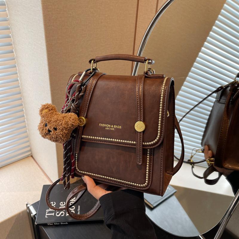 Ielgy Preppy Style All-Match Backpack Crossbody Retro Small Backpack