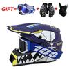 Full Face Motorcycle Helmet With Included Goggles Cover Gloves - All Season ABS Safety Gear Off-Road MTB ATV Riding